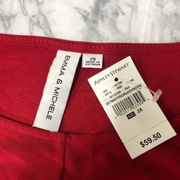 Emma & Michele for Ashley Stewart Red Dress Size 2X NWT - Picture 3 of 4